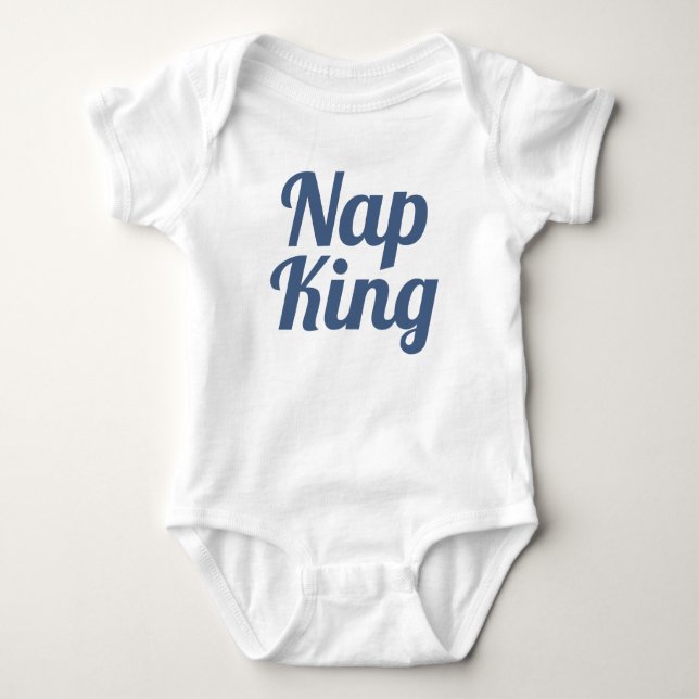Nickerchen King Boy Blue Slogan | Baby Bodysuit Baby Strampler (Vorderseite)