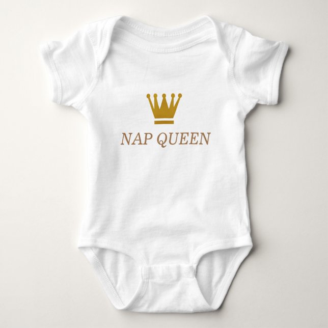 Nickerchen-Königin-Baby-Jersey-Bodysuit Baby Strampler (Vorderseite)