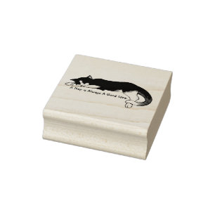 Nickerchen machende Miezekatze Gummistempel
