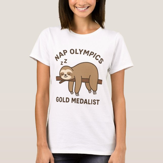 Nickerchen Olympia Gold Medalist T - Shirt - Funny (Vorderseite)