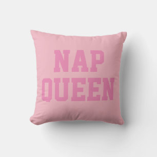 Nickerchen Queen   Joke Spaß Pink Throw Kissen
