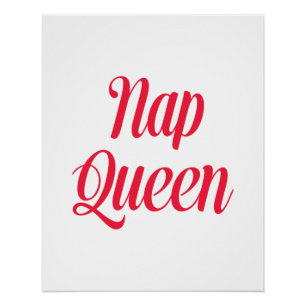 Nickerchen Queen Pink Cherry Red Poster