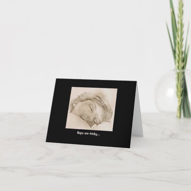 Nickerchen sind Tricky-Graphit zeichnend Karte (Vorderseite)