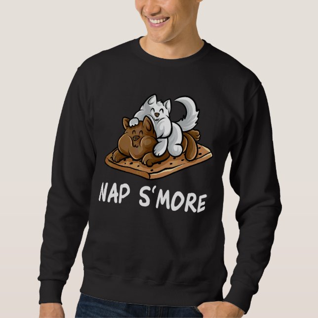 Nickerchen S'more Marshmallow Camper Cat Camping C Sweatshirt (Vorderseite)