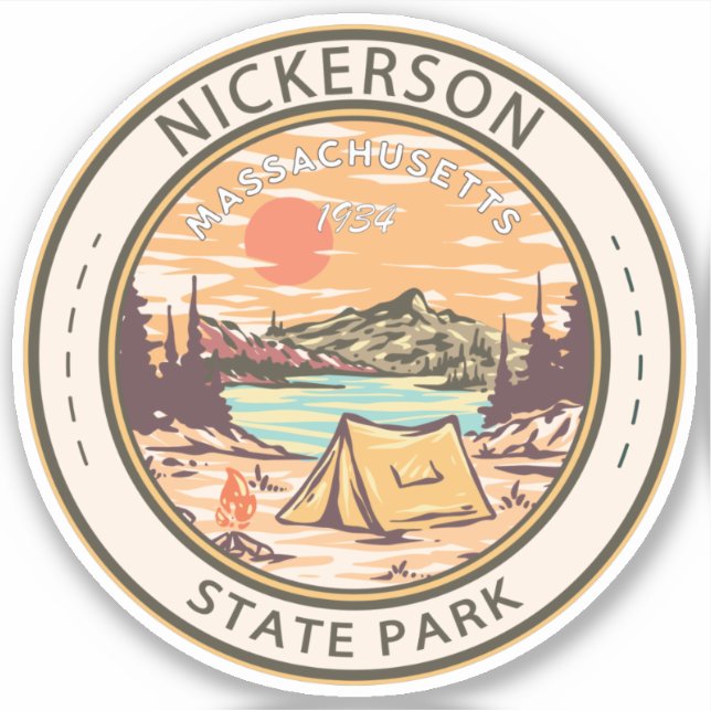 Nickerson Staat Park Massachusetts Abzeichen Aufkleber (Vorderseite)