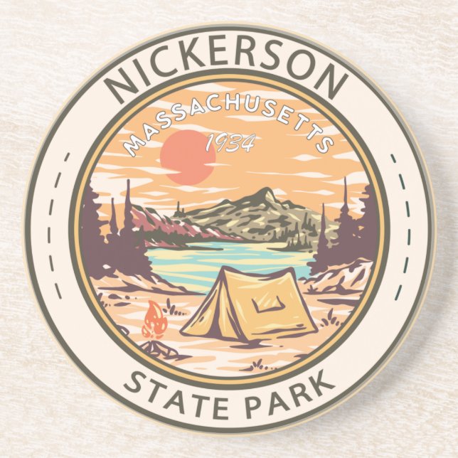 Nickerson Staat Park Massachusetts Abzeichen Getränkeuntersetzer (Vorne)