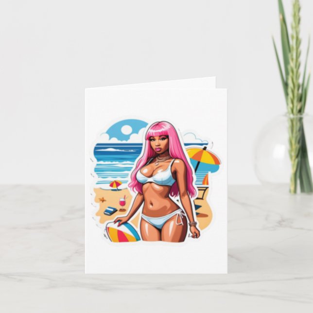 Nicki Minaj Beach Sticker Karte (Vorderseite)