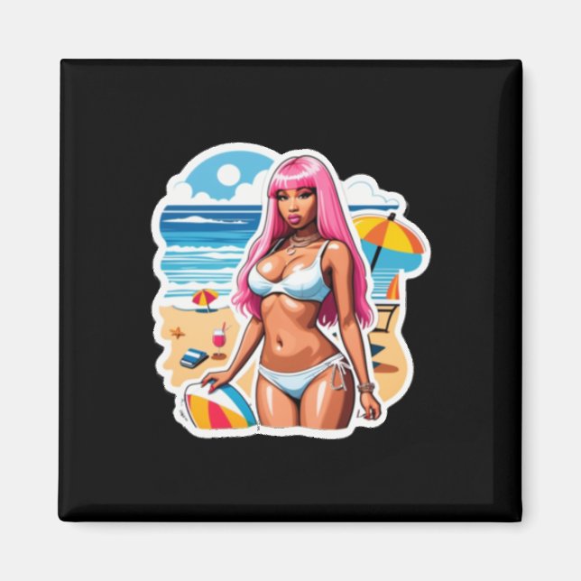 Nicki Minaj Beach Sticker Magnet (Vorne)
