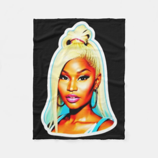 Nicki Minaj Sticker Fleecedecke (Vorderseite)