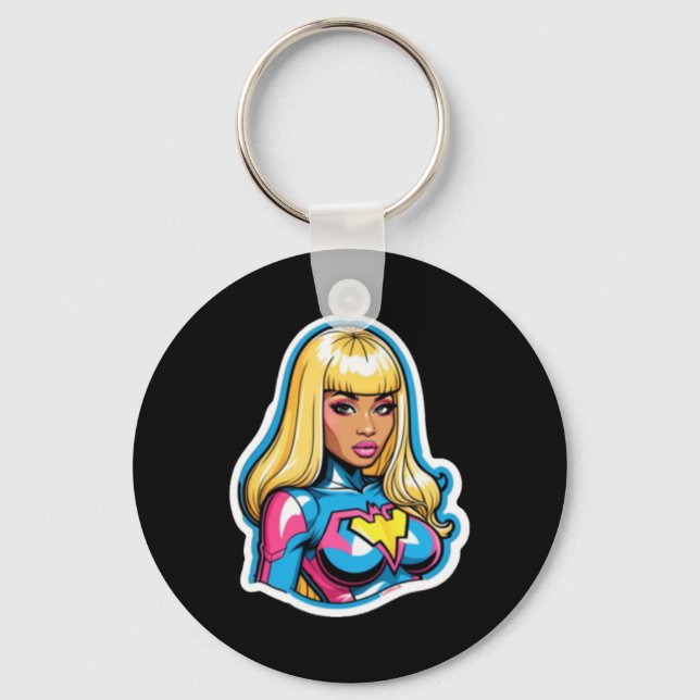 Nicki Minaj Superhero Sticker Schlüsselanhänger (Vorderseite)