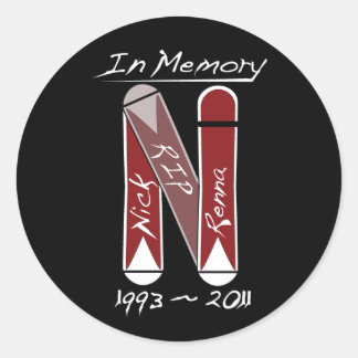 NickStickerBlackLarge Runder Aufkleber