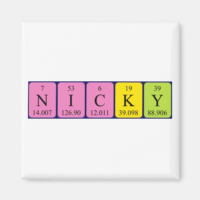 Nicky Periodenmagnet-Magnet Magnet (Vorne)