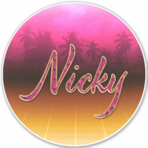 Nicky Vorname Name golden pink Aufkleber Sticker