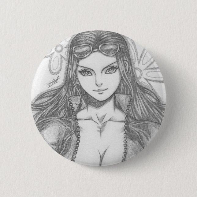 Nico Robin ~ Teufelskind Button (Vorderseite)