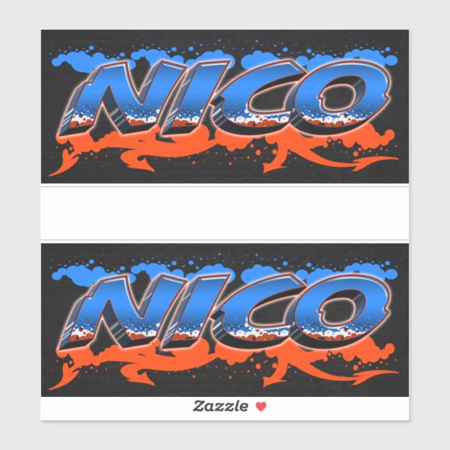 Nico Vorname Name Graffiti Aufkleber Sticker