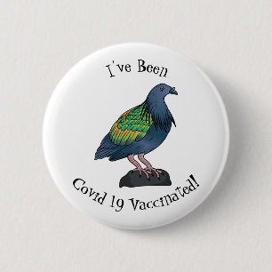 Nicobar Taube Cartoon Illustration Button