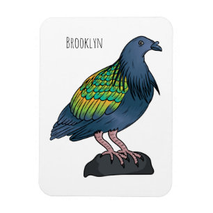 Nicobar Taube Cartoon Illustration Magnet