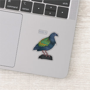 Nicobar-Taube Vogel Cartoon-Illustration Aufkleber