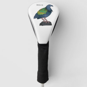 Nicobar-Taube Vogel Cartoon-Illustration Golf Headcover