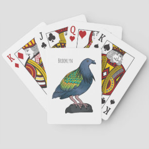 Nicobar-Taube Vogel Cartoon-Illustration Spielkarten