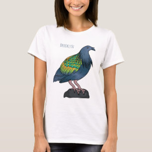 Nicobar-Taube Vogel Cartoon-Illustration T-Shirt