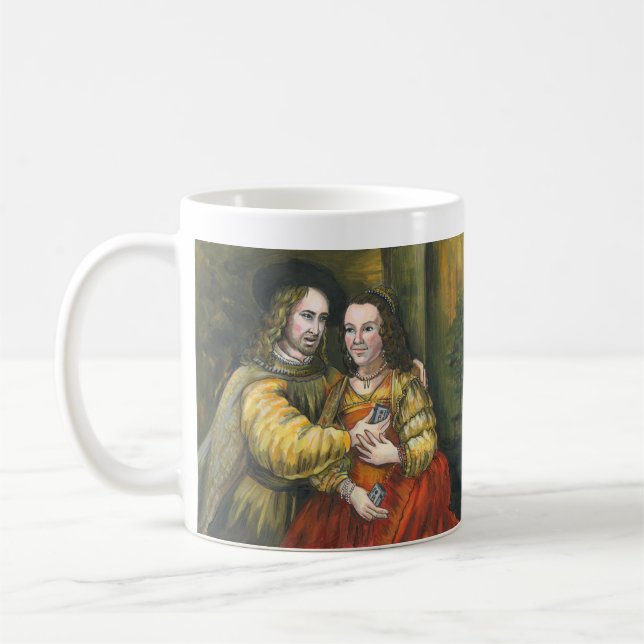 Nicolas Cage, Rembrandt-Malerei, Mischungs-Band Kaffeetasse (Links)