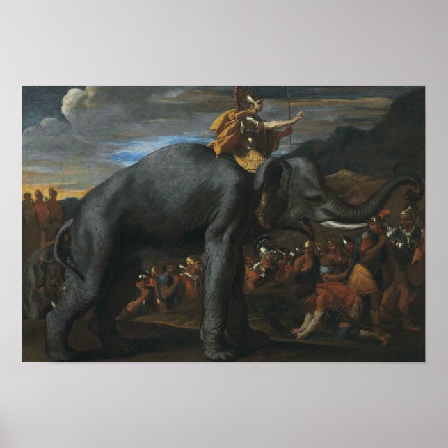 Nicolas Poussin - Hannibal überquert die Alpen Poster (Vorne)