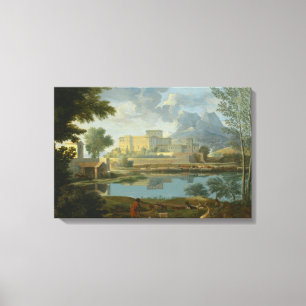 Nicolas Poussin - Landschaft mit einer Ruhe Leinwanddruck