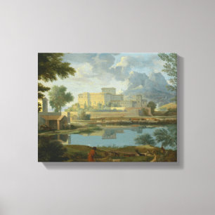 Nicolas Poussin - Landschaft mit einer Ruhe Leinwanddruck