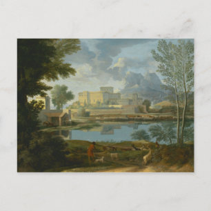 Nicolas Poussin - Landschaft mit einer Ruhe Postkarte