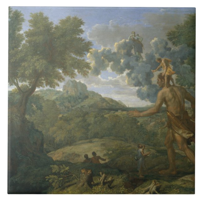 Nicolas Poussin - Landschaft mit Orion Fliese (Vorderseite)