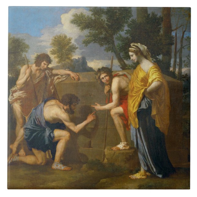 Nicolas Poussin - und im Arcadiaego Fliese (Vorderseite)