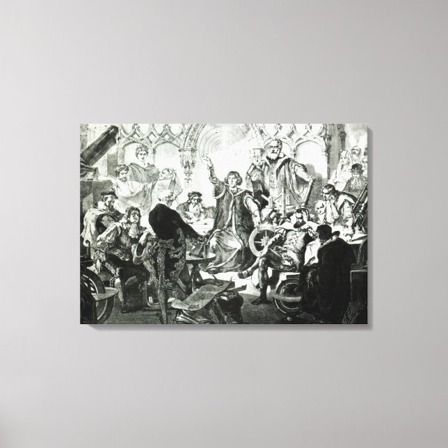 Nicolaus Kopernicus erläutert seine Theorie Leinwanddruck (Vorderseite)