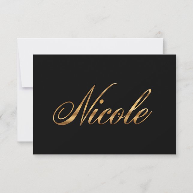 Nicole gold Design Lettering Karte (Vorderseite)