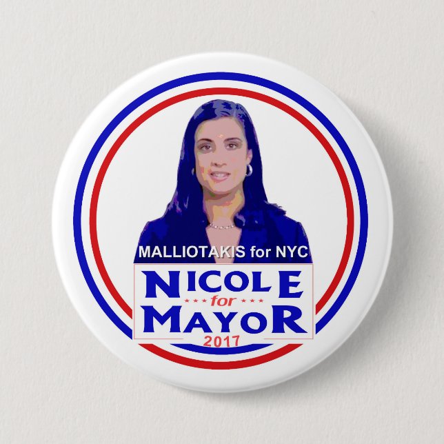 Nicole Malliotakis für NYC Bürgermeister Button (Vorderseite)