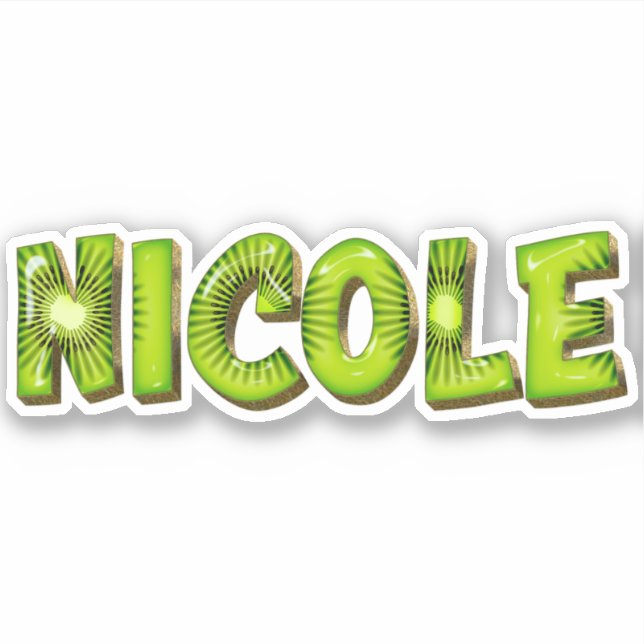 Nicole Name Kiwi Design Aufkleber Sticker (Vorderseite)