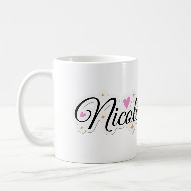 Nicole Name niedlich Design Kaffeetasse (Links)