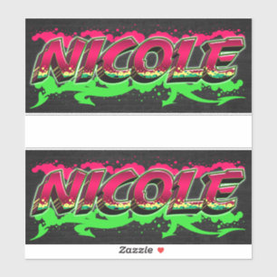 Nicole Vorname Name Graffiti Aufkleber Sticker