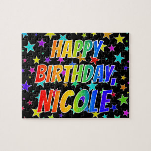 "NICOLE" Vorname, Spaß "GLÜCKLICHER BIRTHTAG" Puzzle