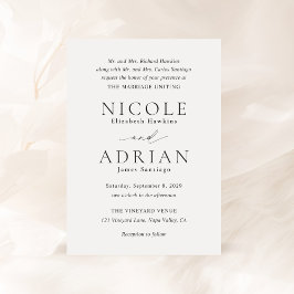 Nicole White Elegant Wedding Einladung