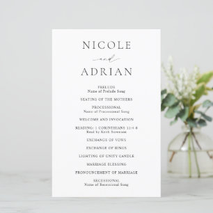 Nicole White Elegant Wedding Program