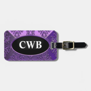 Nicollettere Passion Elegant Damask Monogram Gepäckanhänger