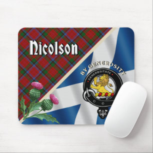 Nicolson Clan Abzeichen & Tartan Mouse Pad Mousepad