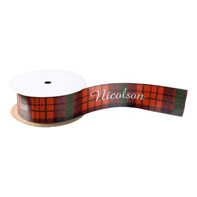 Nicolson Clan karierter schottischer Tartan Satinband (Spule)