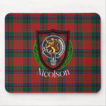 Nicolson Schottischer Clan Tartan & Wappen