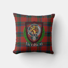 Nicolson Scottish Clan Tartan & Crest Kissen