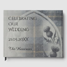 Nicolson Tartan Distel Hochzeitsgästebuch