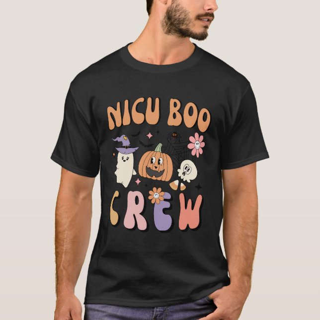 Nicu Boo Crew Niedlich Ghost Pumpkin Atal Nurse Ha T-Shirt (Vorderseite)