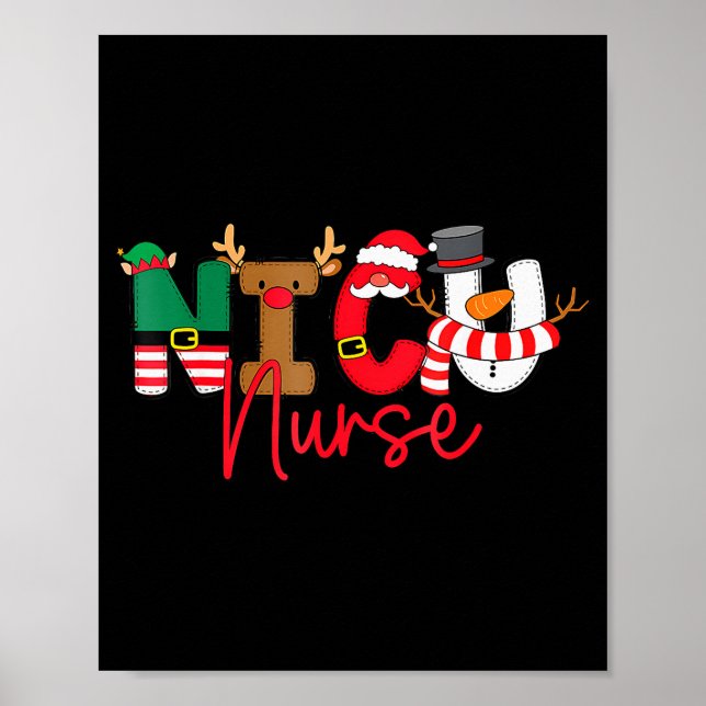 Nicu Christmas Shirt Nicu Nurse Xmas Party Nicu Nu Poster (Vorne)