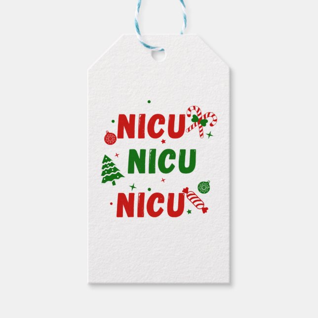 NICU Festivals Weihnachtsdesign Geschenkanhänger (Vorderseite)